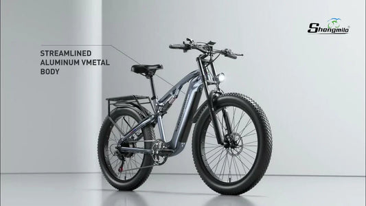 Shengmilo MX05 electric bike with streamlined aluminium frame and fat 26 inch tyres for powerful off-road riding
