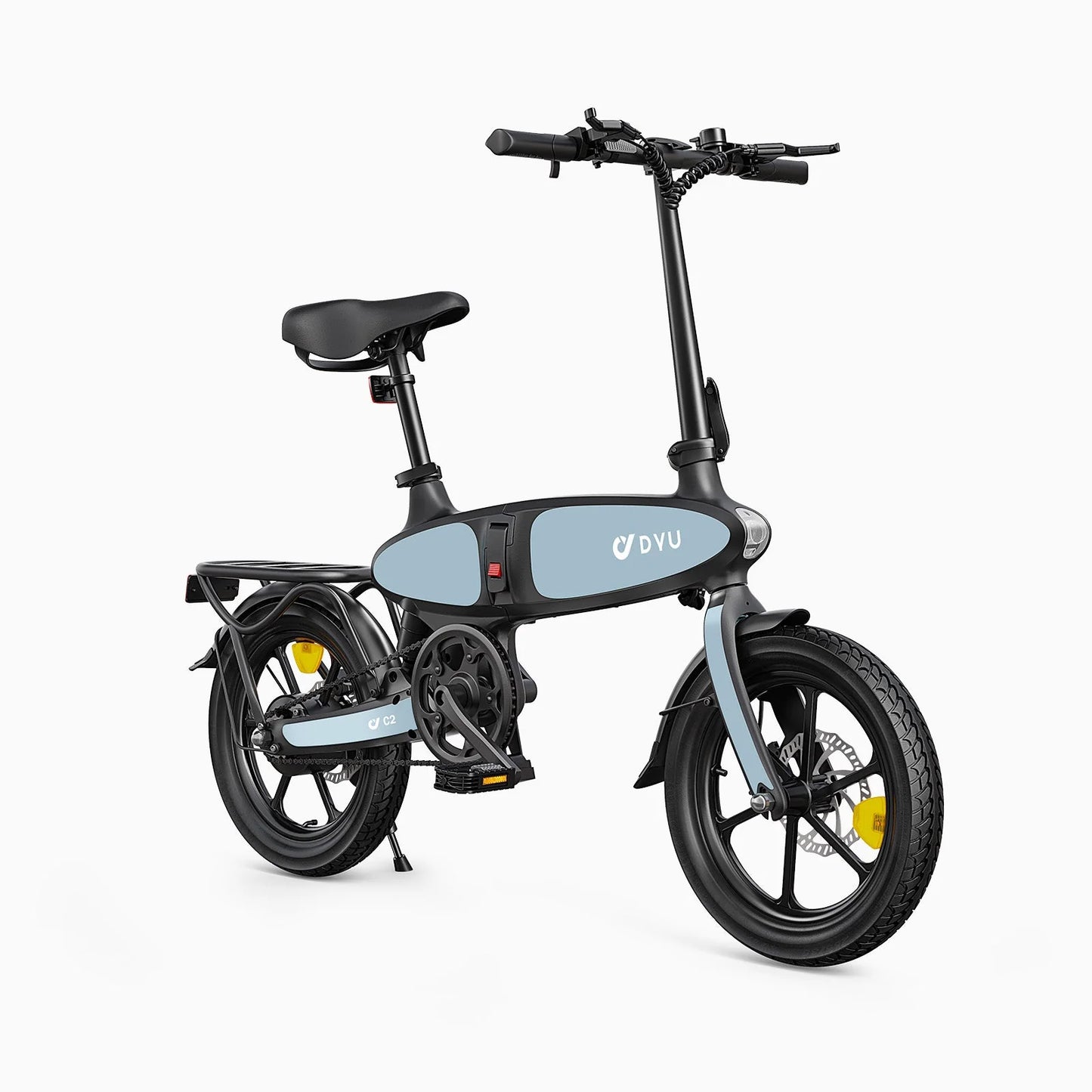 DYU C2 16 Inch Full Folding Electric Bike with 250W Motor 500W Peak 48V7.5AH Battery and dual disc brakes