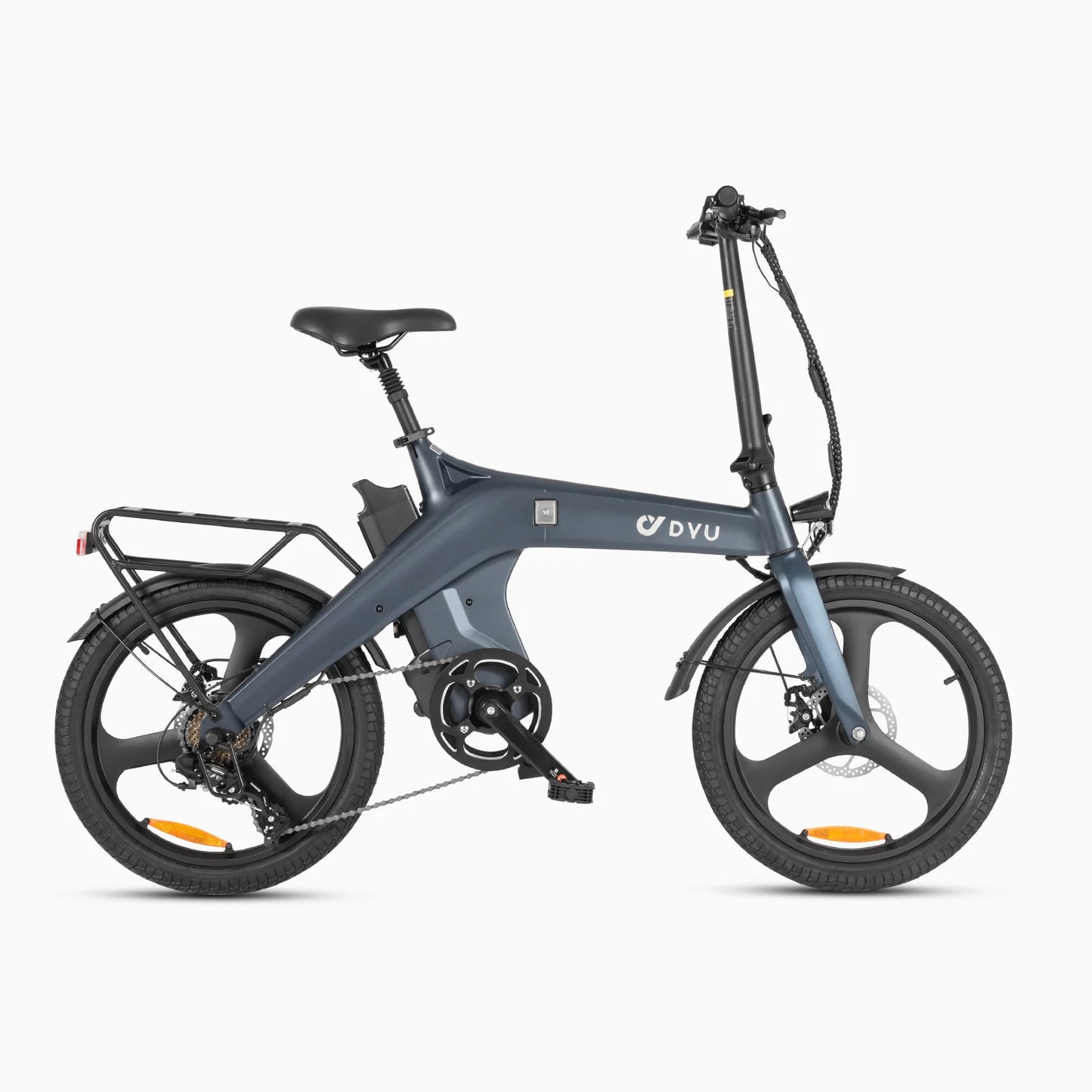 DYU T1 20 Inch Foldable Electric Bike with magnesium alloy frame dual disc brakes and puncture-resistant high-strength tires