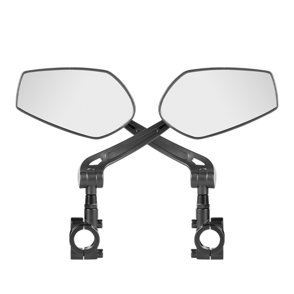 Shengmilo electric bike rearview mirror set with adjustable black mounts and clear reflective glass