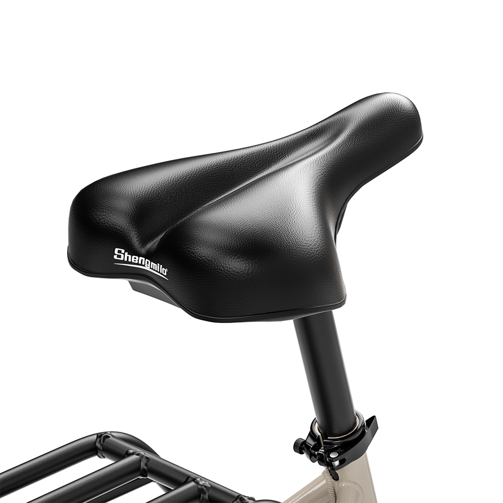 Shengmilo S700 electric bike black padded seat with adjustable seat post and rear rack