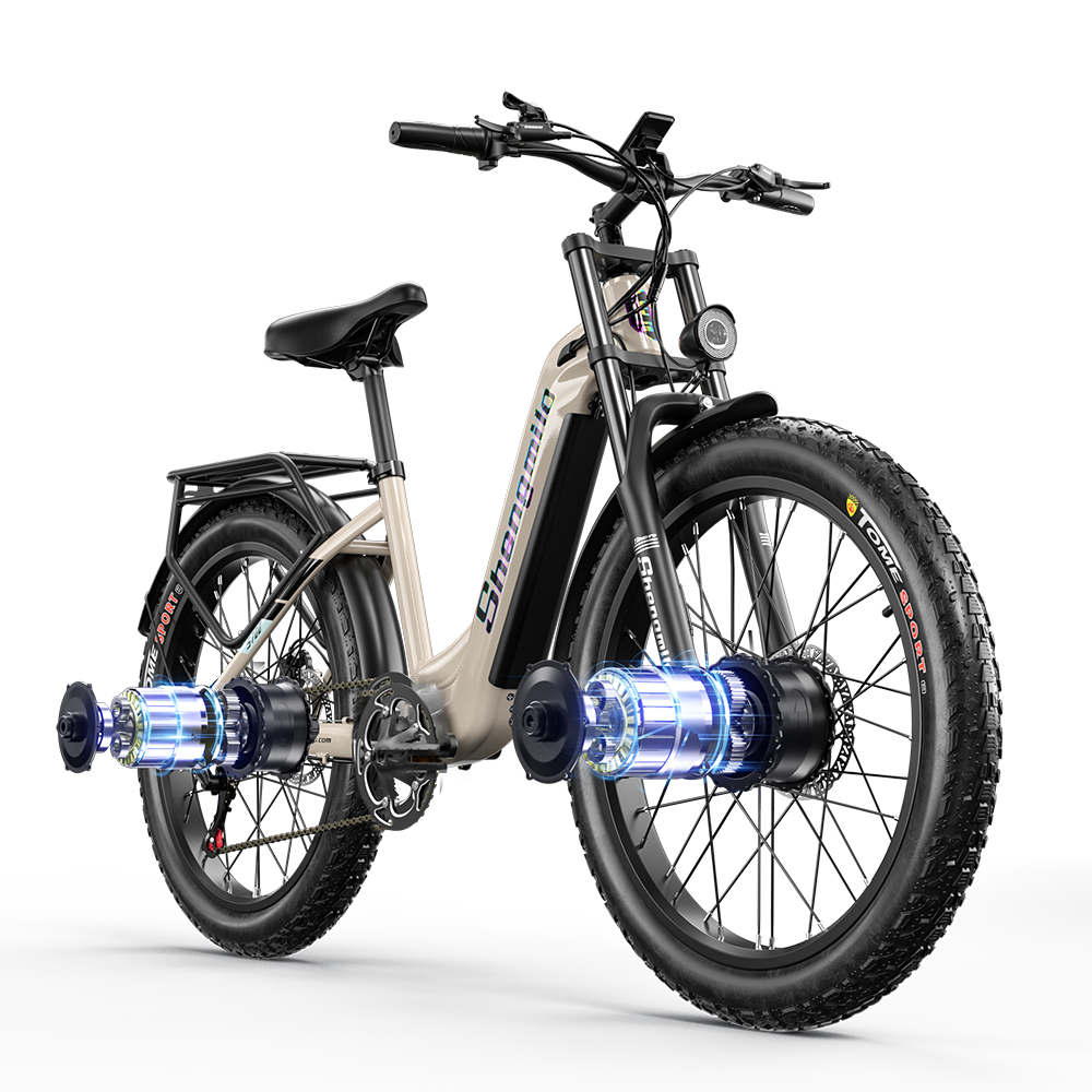 Shengmilo S700 2000W Dual Motor Electric Bike with 48V 17.5AH Samsung battery and fat tire for city commuter