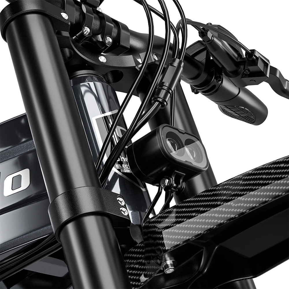 Shengmilo S900 Electric Bicycle front suspension and lighting system with hydraulic oil brake and intelligent brushless controller