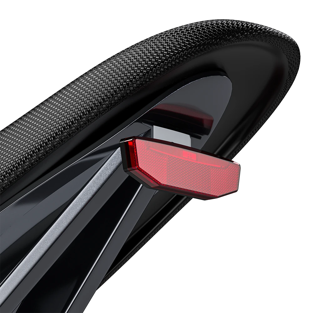 Shengmilo S900 Electric Bicycle rear close-up showing rear reflector and textured tire with 1500W Power and Hydraulic Oil Brake