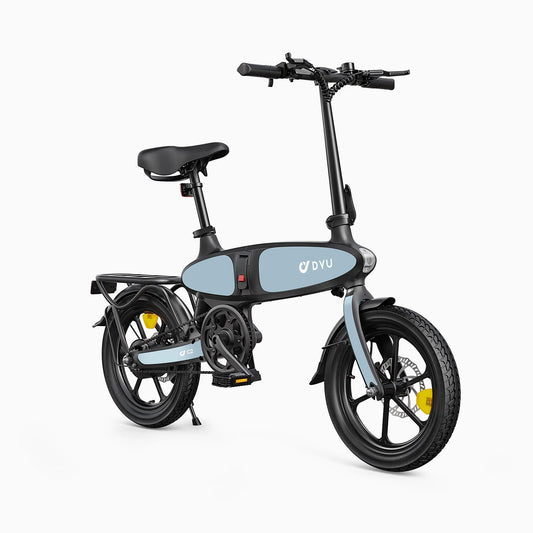 DYU C2 16 Inch Full Folding Electric Bike with 250W Motor 500W Peak 48V7.5AH Battery and dual disc brakes