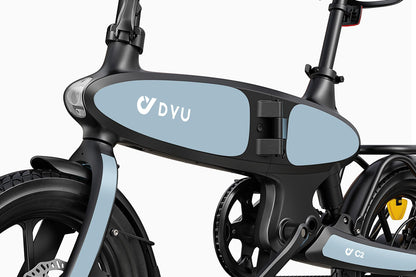 DYU C2 16 Inch Full Folding Electric Bike with 250W Mottor, 500W Peak, 48V7.5AH Battery, dual disc brakes