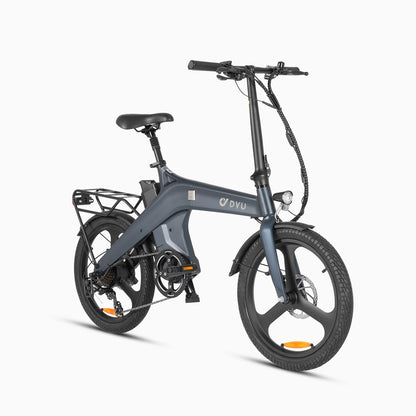 DYU T1 20 Inch Foldable Electric Bike with magnesium alloy frame dual disc brakes and 36V10AH high-integrated Battery