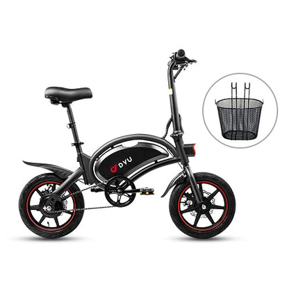 DYU D3F 14 Inch Mini Folding Electric Bike with 250W Mottor, 36V10AH Battery and dual disc brakes