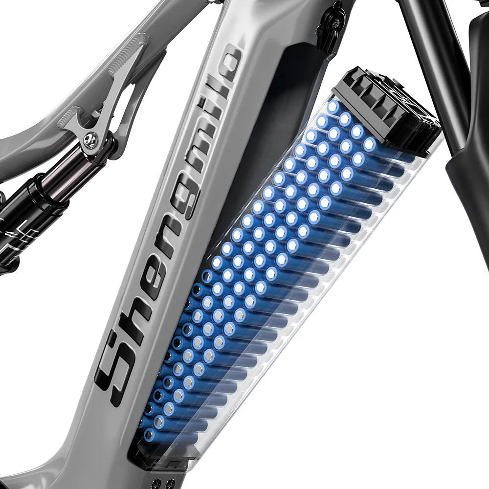 Shengmilo electric bike frame showing 2000W Dual mottor 17.5AH 48VSamsung Battery Range 50KM Carry 300KG