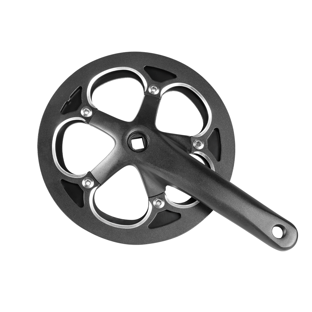 Shengmilo e-bike crankset in black with sturdy construction for electric bike power transmission