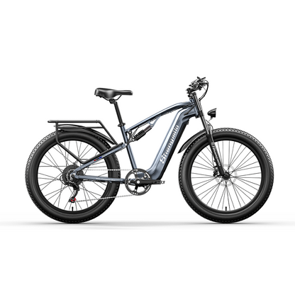 Shengmilo MX05 500W motor e-bike with fat tires, smart screen, aluminum alloy frame and full suspension in grey