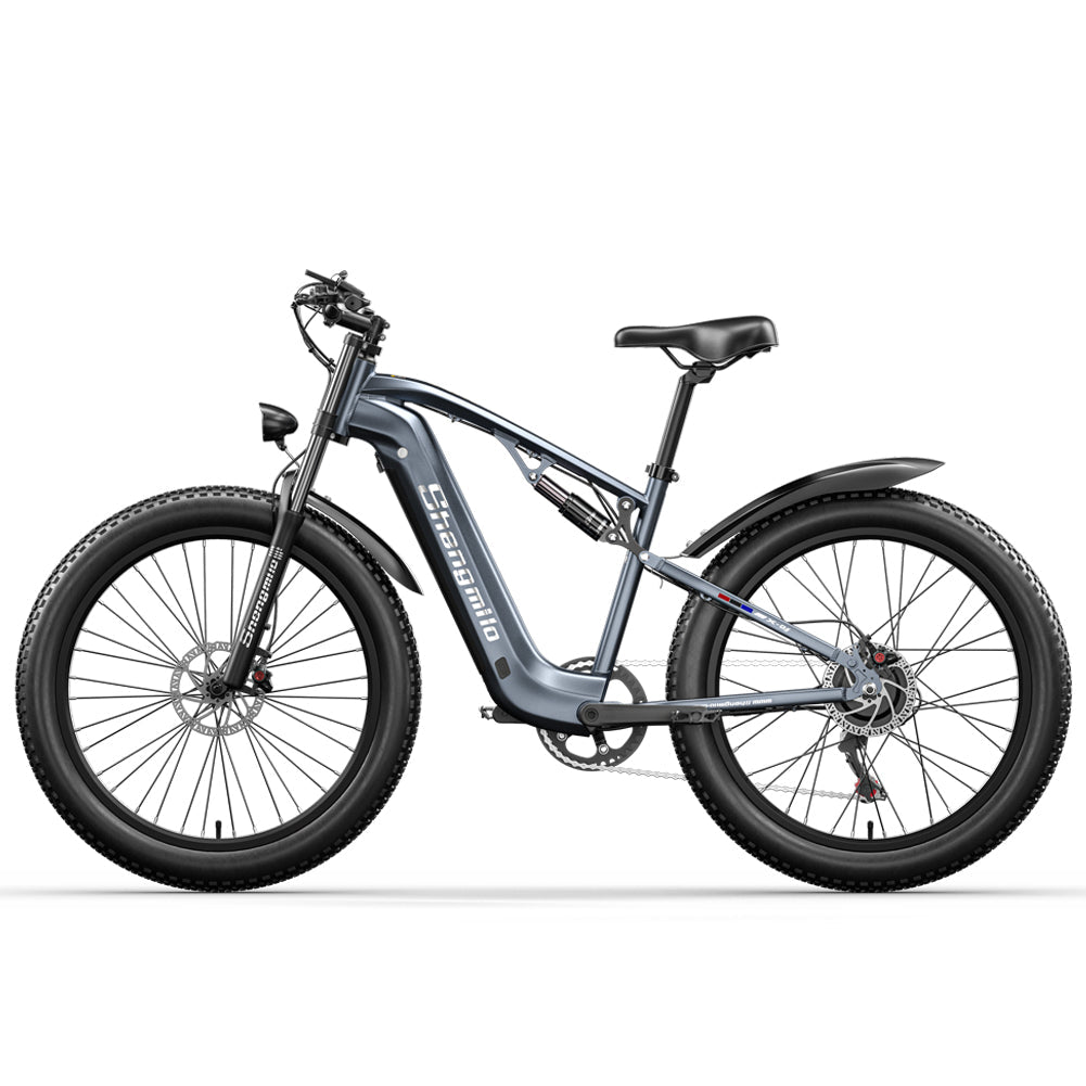 Shengmilo MX05 500W motor E-bike with Fat Tires, Smart Screen, Grey Aluminum Alloy Frame, Full Suspension