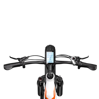 Shengmilo MX06 Step Through E-bike handlebar view with Smart Screen and variable speed controls