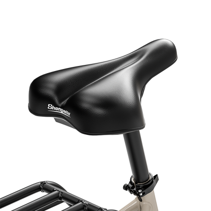 Shengmilo S700 electric bike black padded seat with adjustable seat post and rear rack