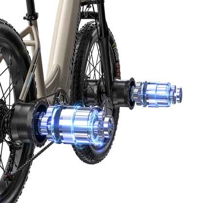 Shengmilo S700 2000W Dual Motor Electric Bike close-up showing powerful motor system detail