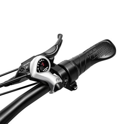 Close-up of Shengmilo S900 Electric Bicycle handlebar with intelligent brushless controller and ergonomic grip
